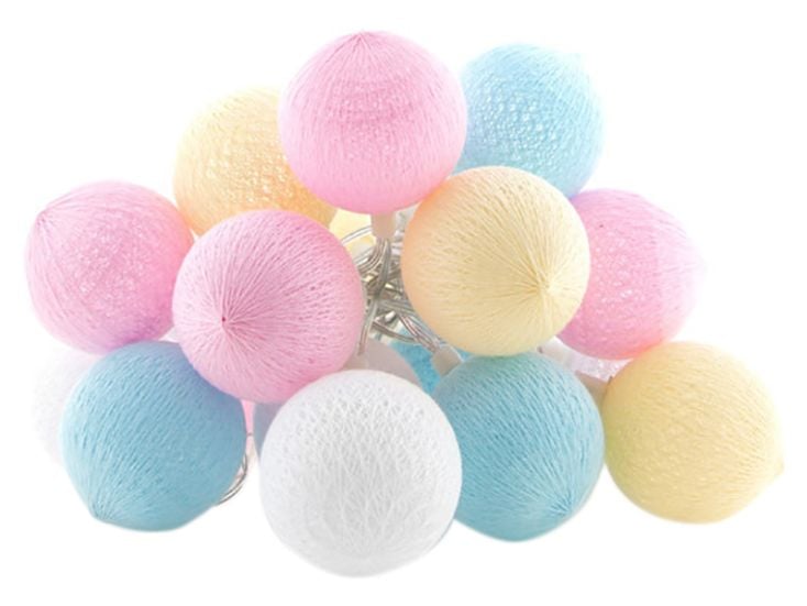 Cotton Ball Lights Outdoor Starter Kit guirlande - Pastel