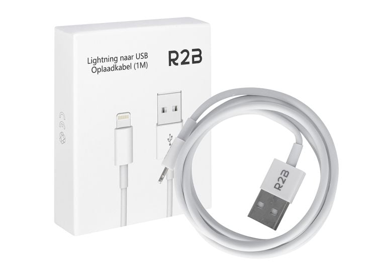 R2B Câble USB‑A vers Lightning Blanc 1 mètre
