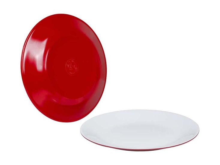 Bo-Camp Two-Tone assiette plate mélamine 4 Pièces - Rouge