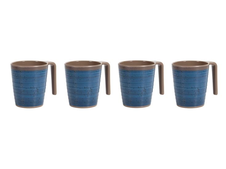 Bo-Camp Mug Halo L Mélamine 4 Pièces - Bleu