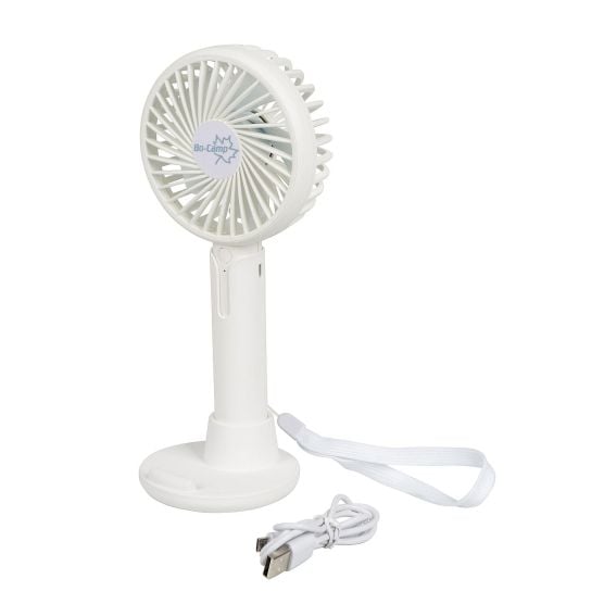Bo-Camp Ventilateur à main Avec support ABS - Blanc