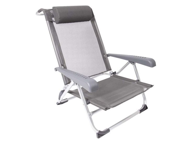 Bo-Camp Chaise de plage Saint-Tropez Aluminium Gris