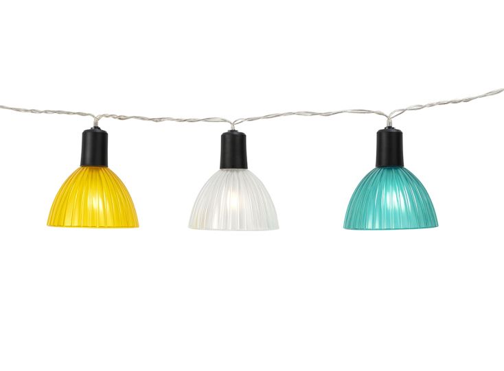 Arti Casa guirlande lumineuse solaire avec abat-jours nervurés