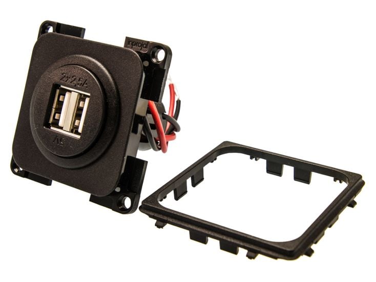 Prise USB double noire BBA