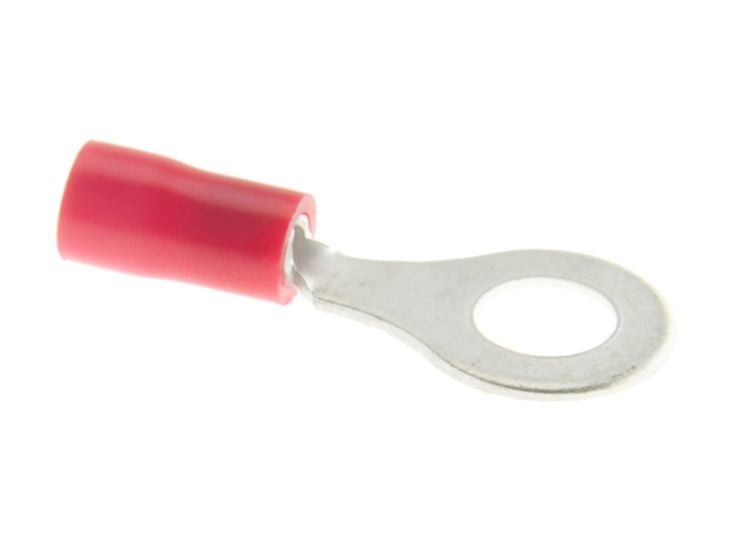 Cosse de câble avec anneau rouge lot de 10 pièces - 6,4 MM