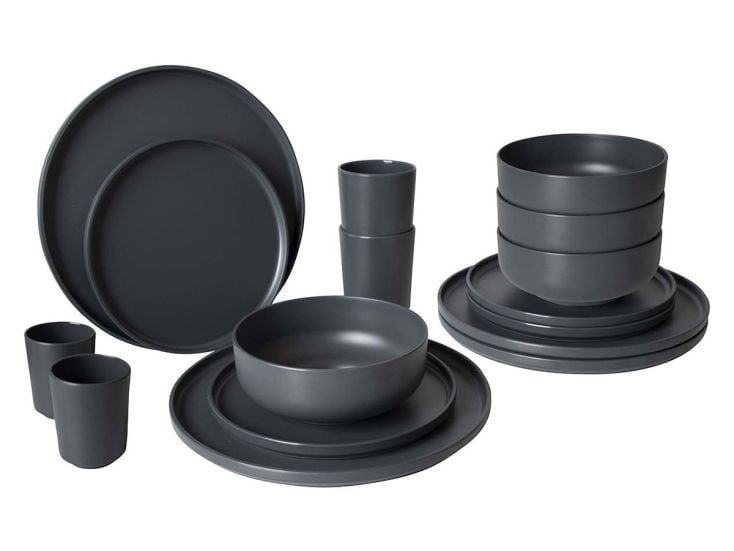 Bo-Camp Industrial Set de vaisselle 16 pièces Patom - Anthracite