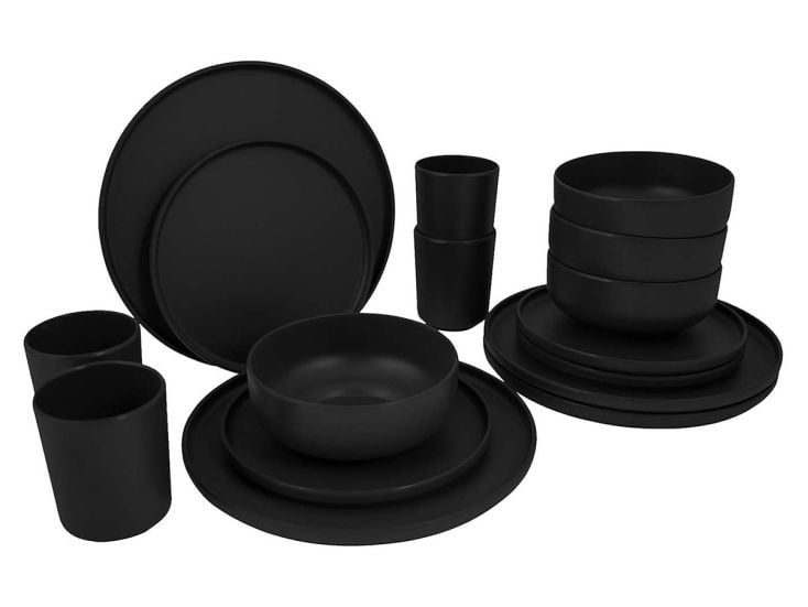 Bo-Camp Industrial Patom 16-pièces set de vaisselle - noir