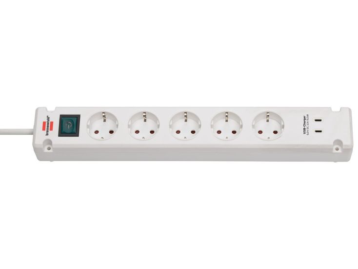 Brennerstuhl Bremounta multiprise avec 2 connexions de charge USB-C - Blanc