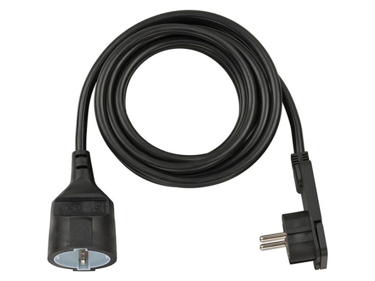 Brennenstuhl Black rallonge fiche plate - 5 mètres