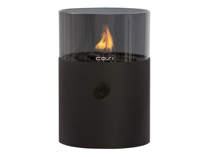 Cosi Fires Cosiscoop Original XL Noir avec Verre Fumé lanterne à gaz
