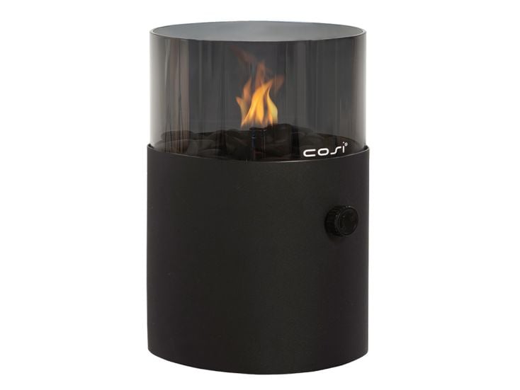 Cosi Fires Cosiscoop Original XL Noir avec Verre Fumé lanterne à gaz