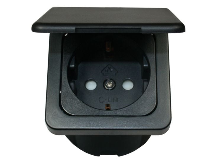 Haba prise murale + couvercle - Black