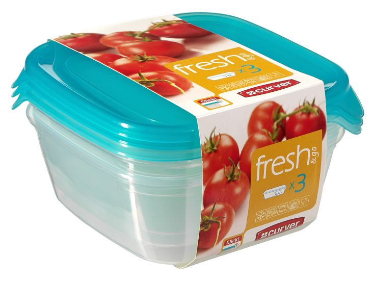 Curver Fresh&Go boîtes de conservation - 3 x 0,80 litres