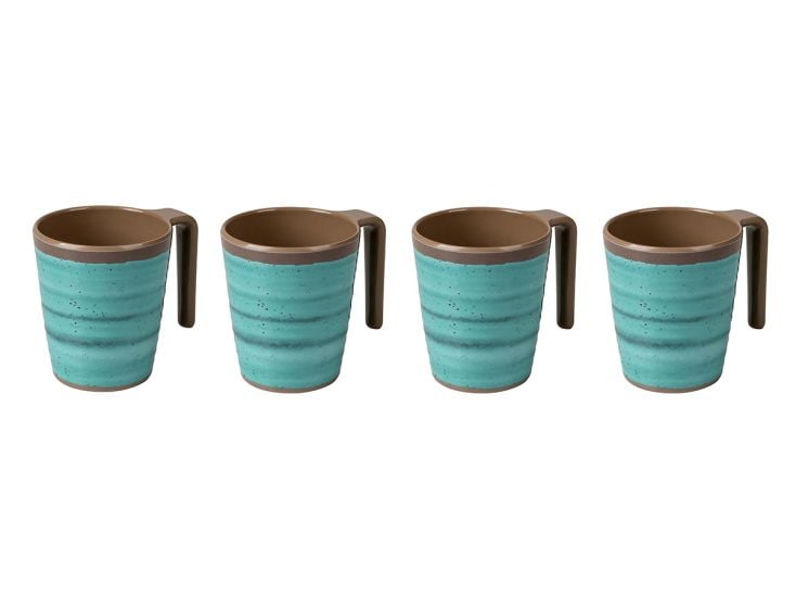 Bo-Camp Mug Halo L Mélamine 4 Pièces - Aqua