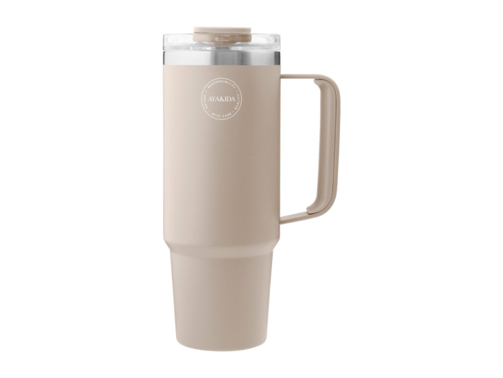AYA&IDA - Gobelet isotherme avec paille - 885 ml - Beige crème