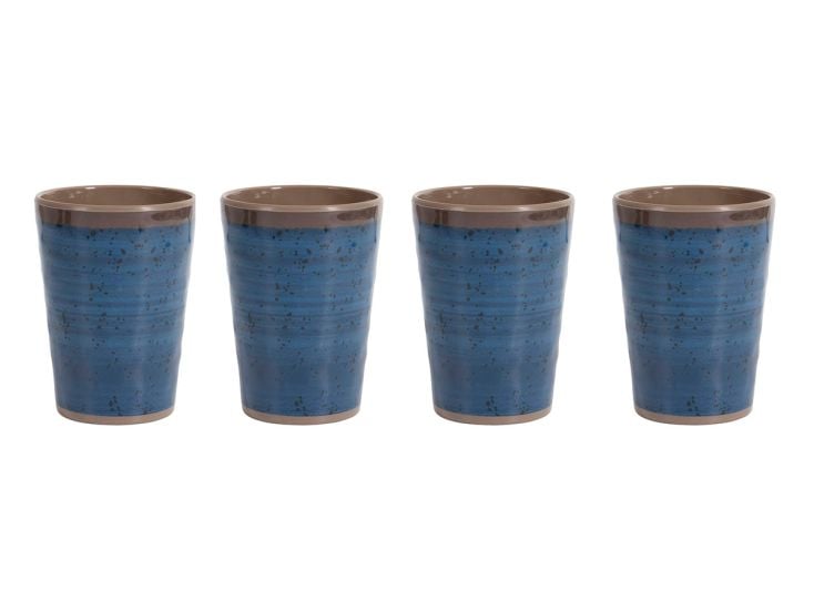 Bo-Camp Tasse Halo Mélamine 4 Pièces - Bleu