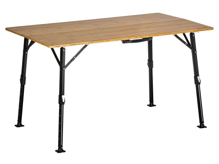 Skandika Tobro Table camping pliante plateau en bambou