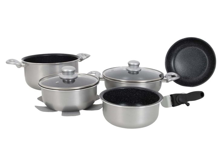 Gimex Ensemble batterie de cuisine Induction 8 Pièces Argenté
