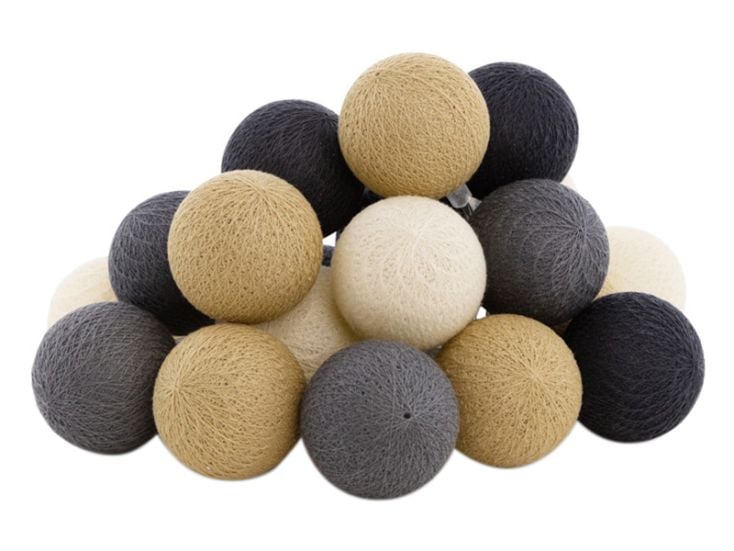 Cotton Ball Lights Outdoor Starter Kit guirlande - Concreto