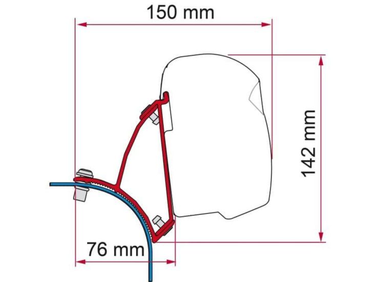 Fiamma F43 adaptateur VW T5/T6 Transporter Multivan lift roof