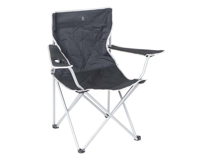 Bo-Camp Chaise pliante Compacte Acier Noir