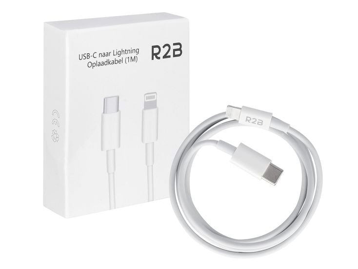 R2B Câble USB‑C vers Lightning Blanc 1 mètre