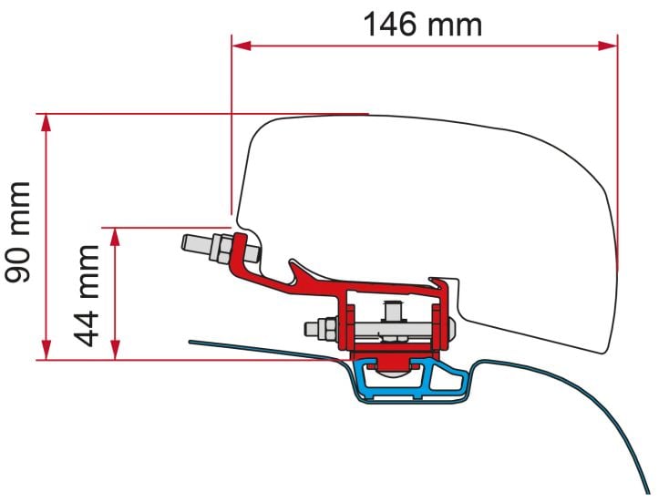Fiamma F40Van adaptateur VW T5 / T6 avec C-Rail