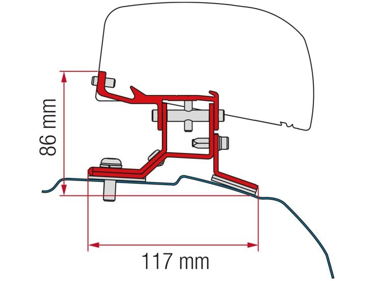 Fiamma adaptateur F40Van Ford Custom L2