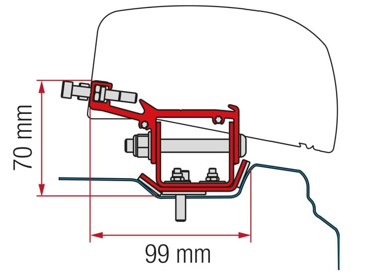 Fiamma adaptateur F40Van Trafic/Vivaro/Talento/NV300 L2