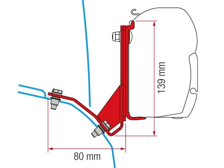 Fiamma F45 adaptateur Ducato H2 Lift Roof