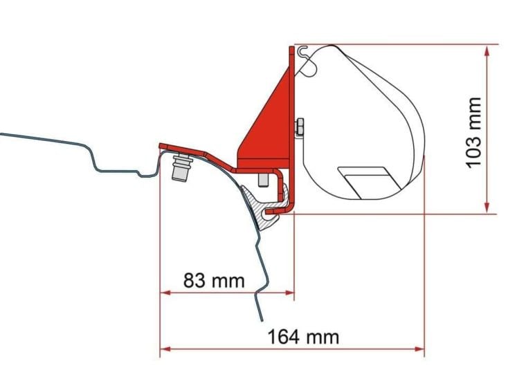 Fiamma F35 adaptateur Multirail Reimo VW T5/T6