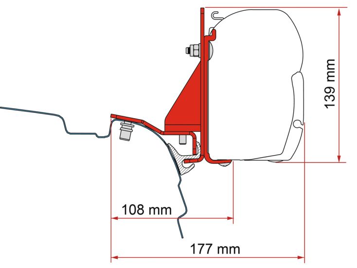 Fiamma F45 adaptateur Multirail Reimo VW T5/T6