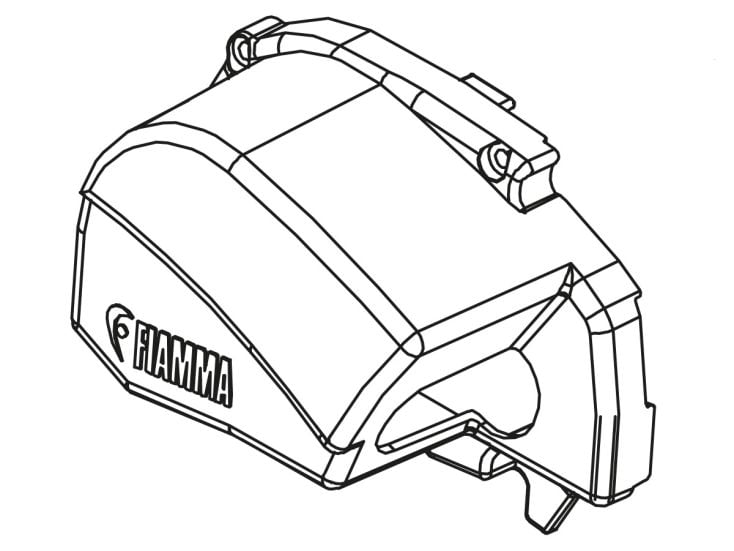 Fiamma embout cassette gauche F80S Polar White