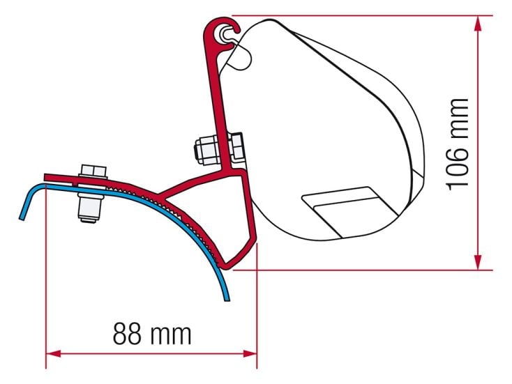 Fiamma F35 adaptateur Trafic Vivaro Primastar 2001-2014