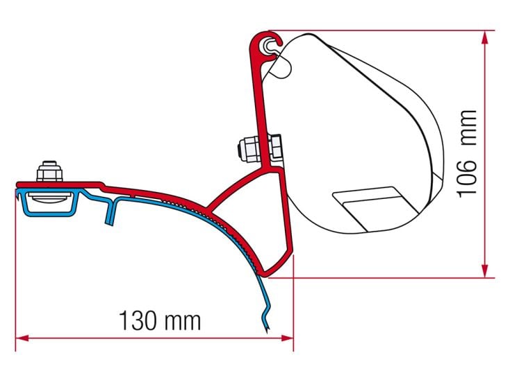 Fiamma F35 adaptateur VW T5/T6 Multivan Transporter après 2003