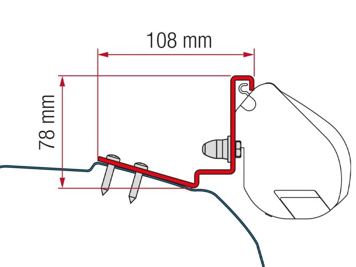 Fiamma F35 adaptateur Ford Custom Cap Coast Capland Caplife