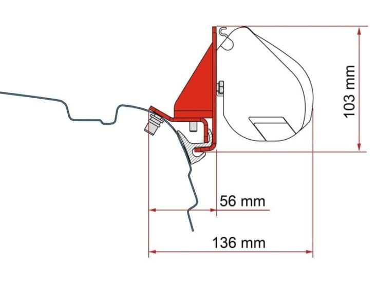 Fiamma F35 Support de rail combiné adaptateur