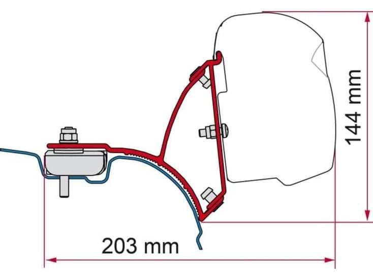 Fiamma F43 adaptateur VW T5/T6 Transporter Multivan