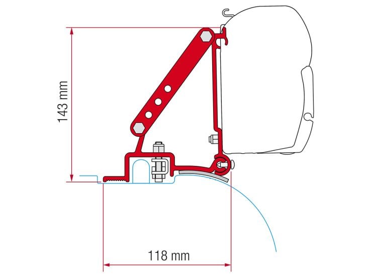 Fiamma F45 adaptateur Ducato H2 à partir de 2006