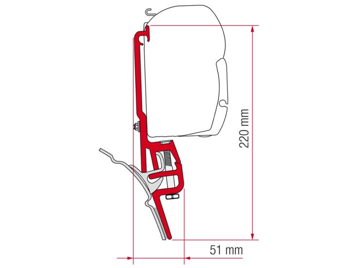 Fiamma F45/F35 adaptateur VW T4 Brandrup