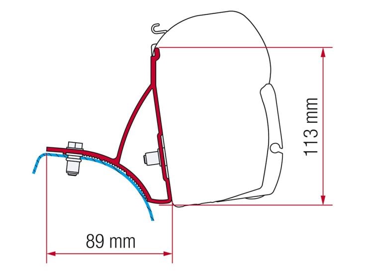 Fiamma F45 adaptateur Trafic Vivaro Primastar après 2001 avant 2015