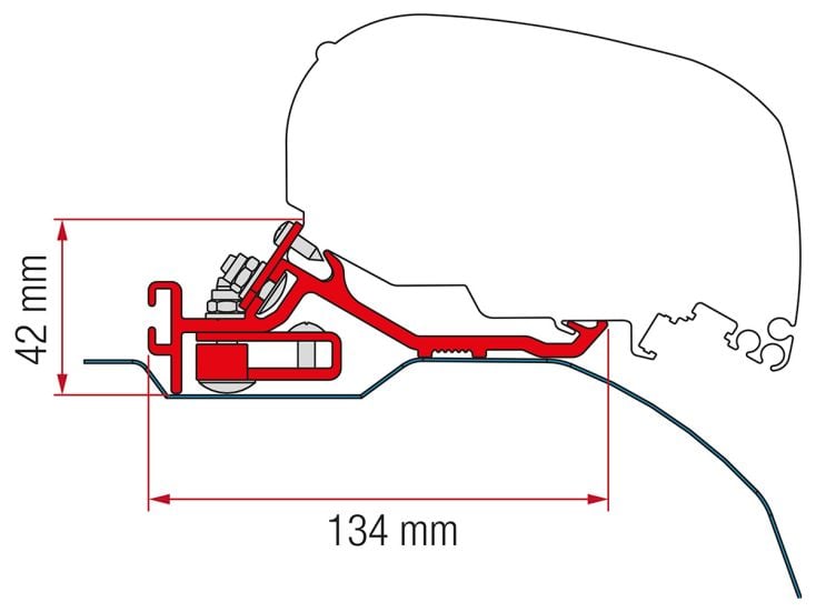 Fiamma F80 adaptateur Ducato L4H2 >2006 bas