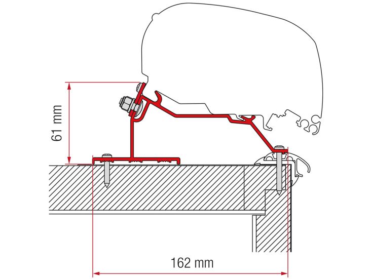 Fiamma F80/F65 adaptateur Caravan Roof 320 cm