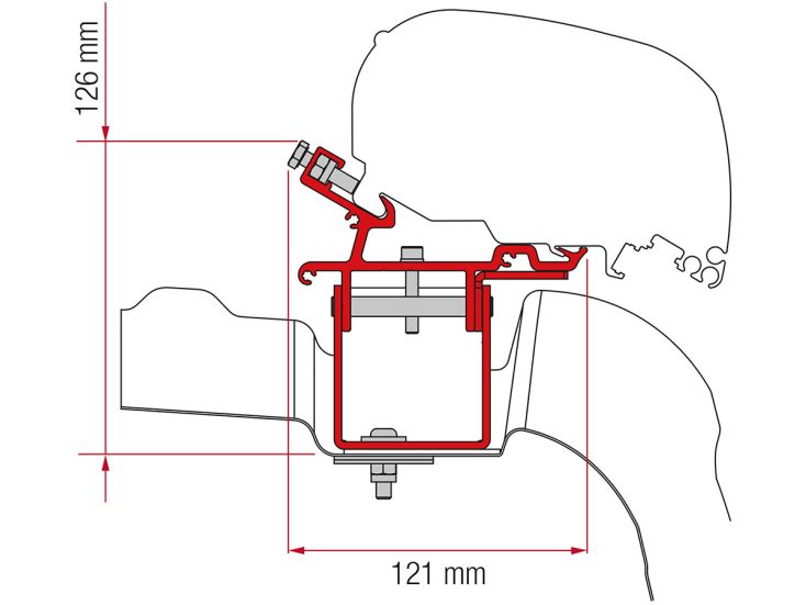 Fiamma F80/F65 adaptateur Crafter L3H3 >2017