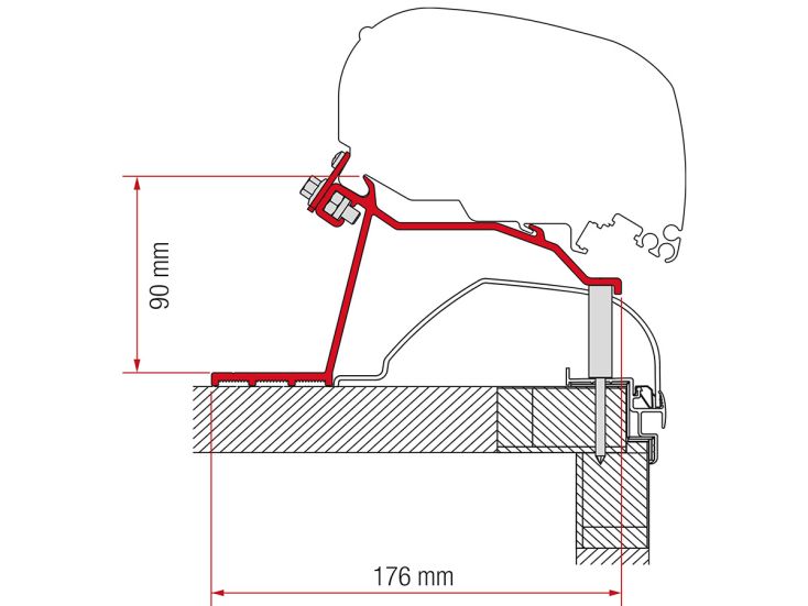 Fiamma F80/F65 adaptateur Hobby Caravan >2014