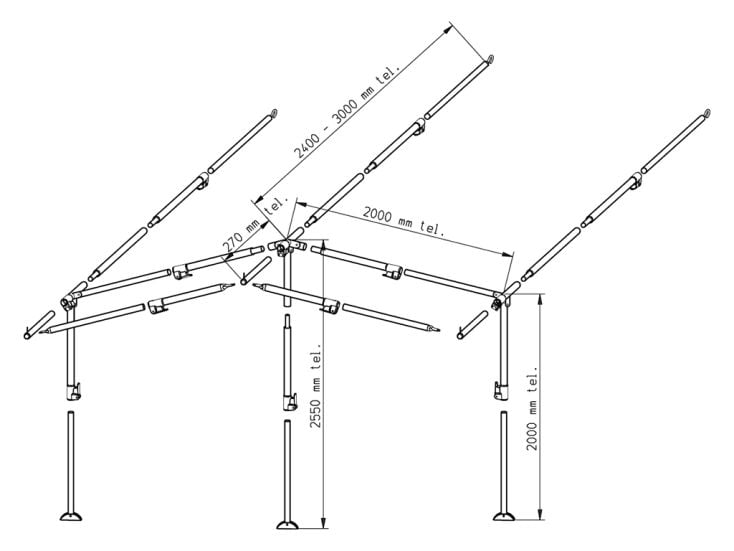 Piper armature auvent PowerGrip acier 25 mm taille 2 - 7