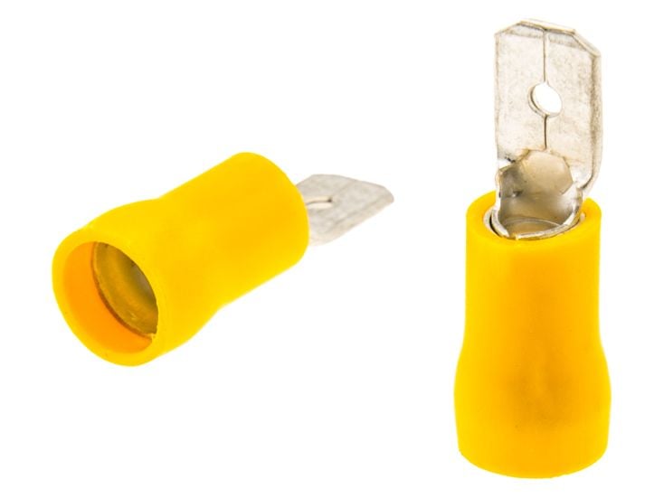 Cosse plate mâle à sertir 6,3 x 0,8 mm jaune