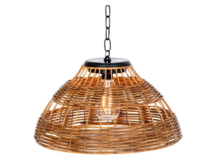 Lumineo Natural lampe suspendue solaire en rotin