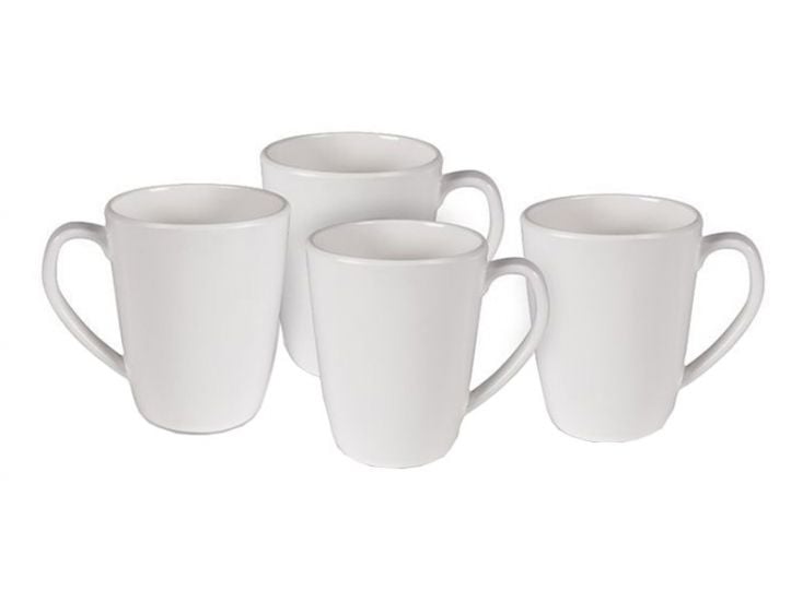 Kampa classic ensemble de 4 mugs antidérapants Blanc