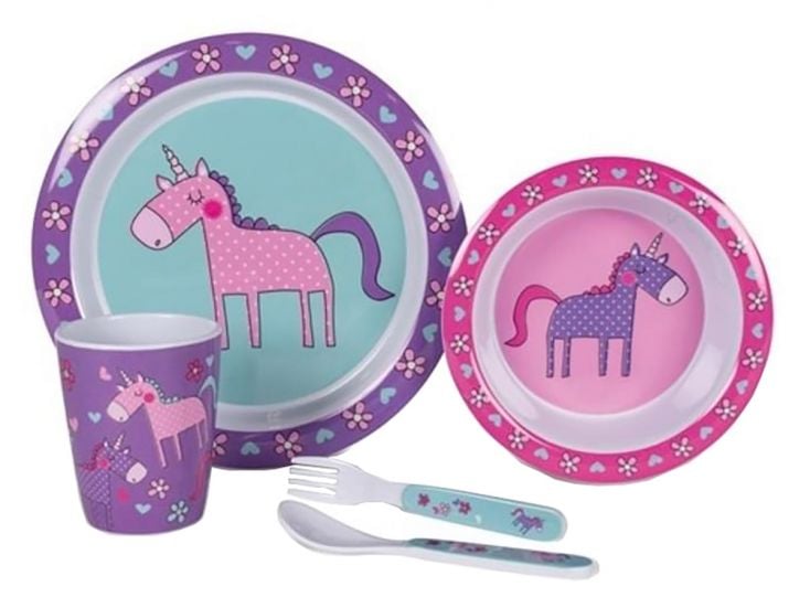 Kampa Unicorns set de vaisselle pour enfants 5 pièces